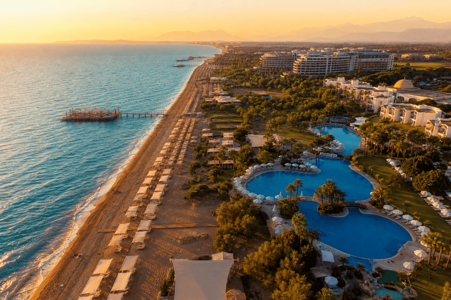 Belek otel bölgesi ve sahil hattı
